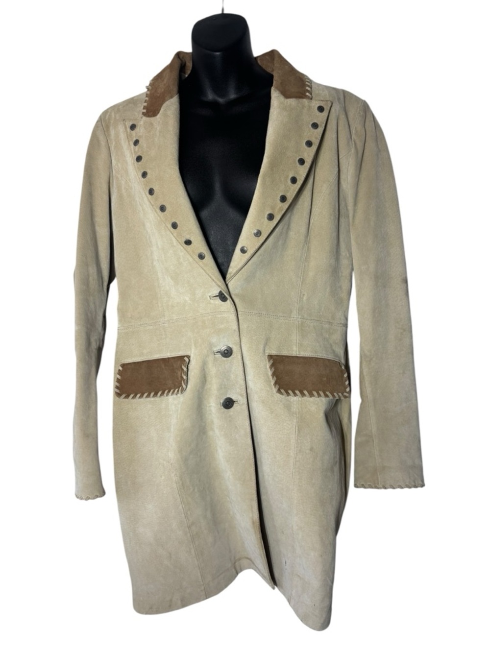 Margaret‎ Godfrey women’s 12 vintage leather suede western long jacket
